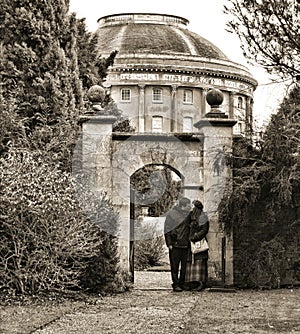 Valentine lovers under the arch