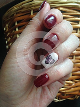 Valentine Nail art manicure