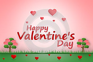 Valentine paper art concept elements such as  love text silver lettering on white background, symbols of love for happy women, mot