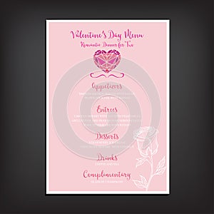 Valentine party invitation restaurant. Food flyer.