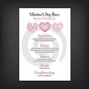 Valentine party invitation restaurant. Food flyer.