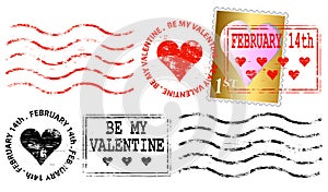 Valentine postage franking mark
