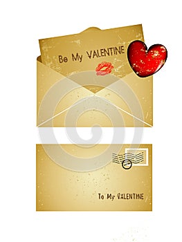 Valentine red heart card