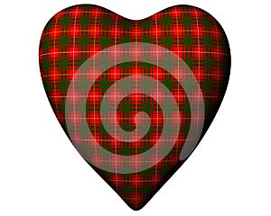 Valentine Red Heart Scottish Bruce Tartan Textured