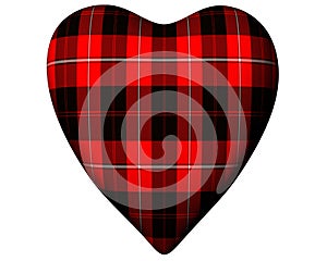 Valentine Red Heart Scottish Cunningham Tartan