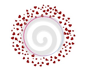 Valentine. Red heart shape on white background. Isolate