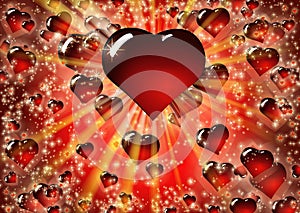 Valentine Red Hearts Background.