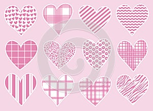 Valentine`s abstraction hearts stickers printable