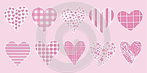 Valentine`s abstraction hearts stickers printable