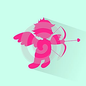 Valentine's Angel With Bow Arrow Cupid Silhouette