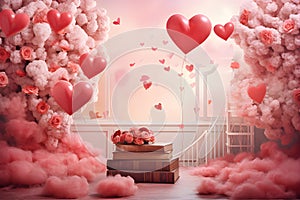 Valentine\'s background of a heartfelt greeting card. AI Generated