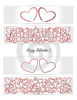 Valentine's card - heart - set of vectors banners, cards, tickets