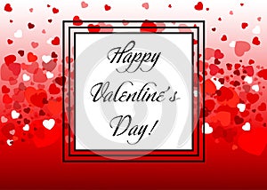 Valentine`s Card with hearts vector illustration