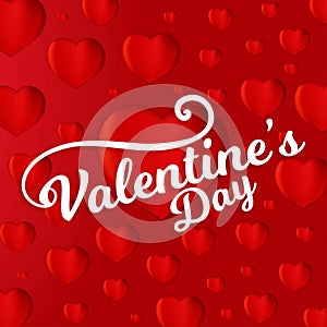 Valentine's dat card with red pattern background
