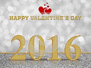 Valentine's Day 2016 white bokeh background