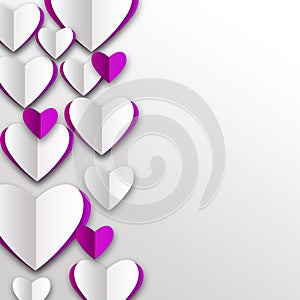 Día de San Valentín abstracto blanco a fucsia reducir corazón 