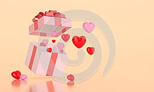 Valentine`s day background 3D render