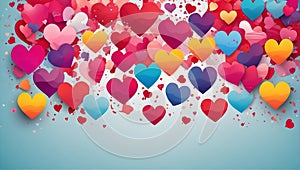 Valentine\'s day background with colorful heart, generated by AI