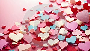 Valentine\'s day background with colorful heart, generated by AI