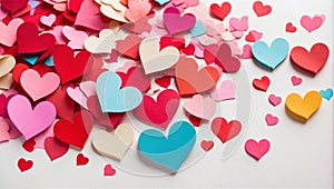 Valentine\'s day background with colorful heart, generated by AI