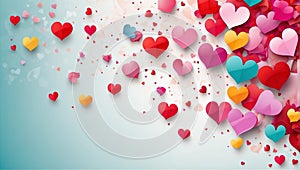 Valentine\'s day background with colorful heart, generated by AI