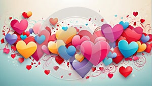 Valentine\'s day background with colorful heart, generated by AI