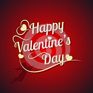 Valentine`s Day background with cupid and decorative text