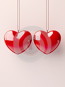 Valentine\'s Day background featuring two entwined hearts, radiating love and togetherness.