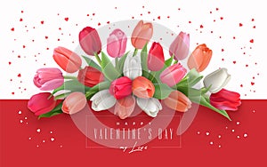 Valentine`s day background with flowers