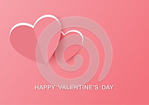Valentine`s day background heart shape paper cut