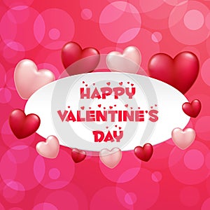 Valentine`s day background with hearts. Vector illustration - Vector