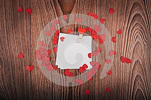 Valentine`s day background with love letters, keys and heart shapes. New house.