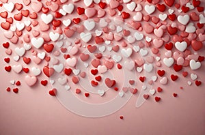 Valentine's Day background with pink hearts