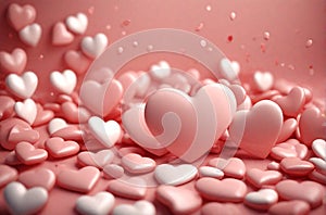 Valentine's Day background with pink hearts