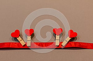 Valentine`s day banner background with heart shapes