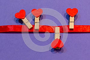 Valentine`s day banner background with heart shapes