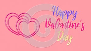 Valentine`s Day banner with two entwined hearts
