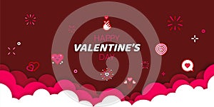 Valentine`s day banner vector illustration