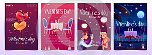 Valentine`s day banners set. Invitation for dating