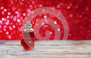 Valentine`s day, bottle of love elixir photo