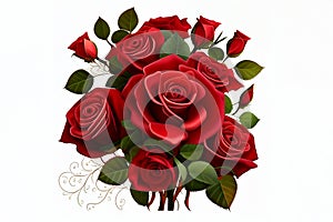 Valentine`s day bouquet of red roses