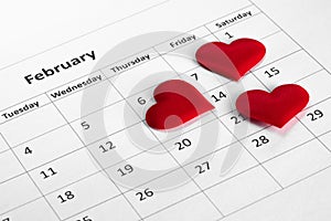 Valentine`s day calendar