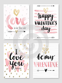 Valentine`s Day Calligraphic Set.