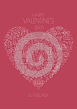 Valentine's day card design, heart shape