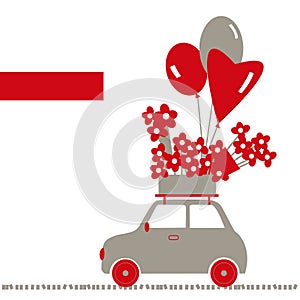 Valentine`s Day card. Vector llustration.