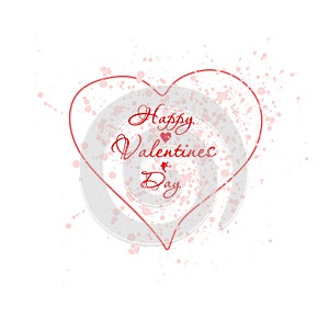 Valentine\'s day card with lettering and grunge background