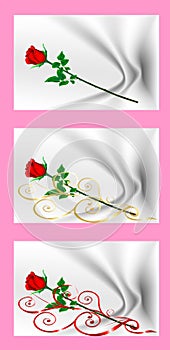 Valentine's Day cards with red roses. Cartoon images of love. A collection of images.