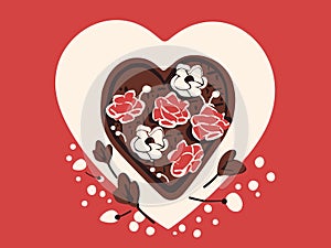 Valentine\'s Day Chocolate Box Illustration