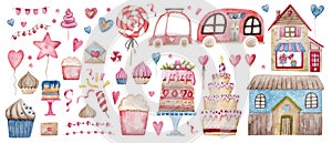 Valentine'S Day Clipart Set: Gifts, Hearts, Sweets, Etc