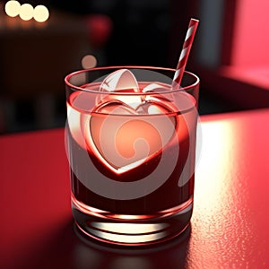 Valentine\'s day cocktail crisp red colors
